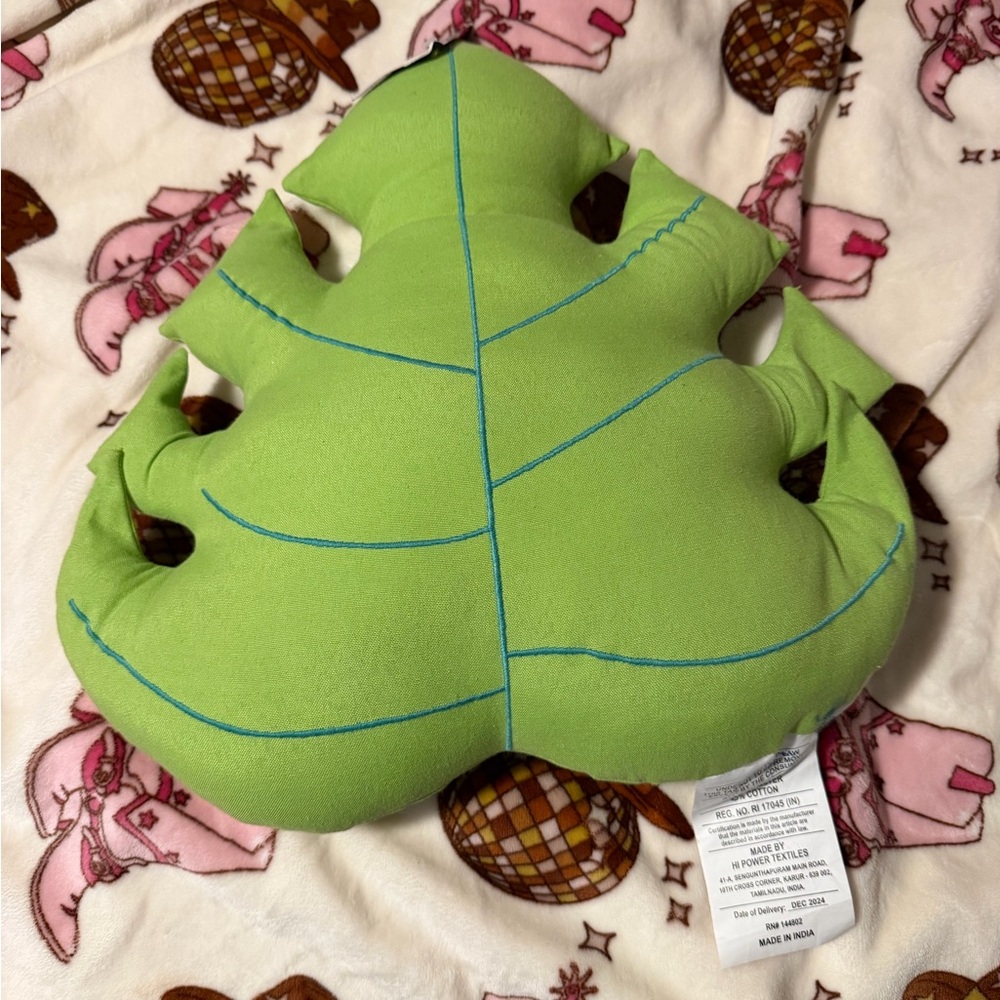 Turquoise Sun Monstera Deck Throw Pillow